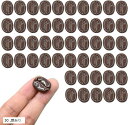 コーヒー豆 食品サンプル 模型 珈琲豆 リアル 食品模型 カフェ ディスプレイ 展示 小道具 置物(艶あり, 50個)