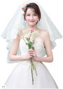 ウエディングベール パーティー 結婚式 ヘッドドレス ウエディングドレス ヴェール 結婚式用 教会挙式 披露宴 髪飾り 前撮り 撮影 花嫁(ホワイト(A-1), レギュラーサイズ)