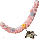 モモンガ フクロモモンガ おもちゃ 吊り下げ 小動物 ハムスター ロープ フック付き(ピンク, 直径約6cm 長さ約60cm)
