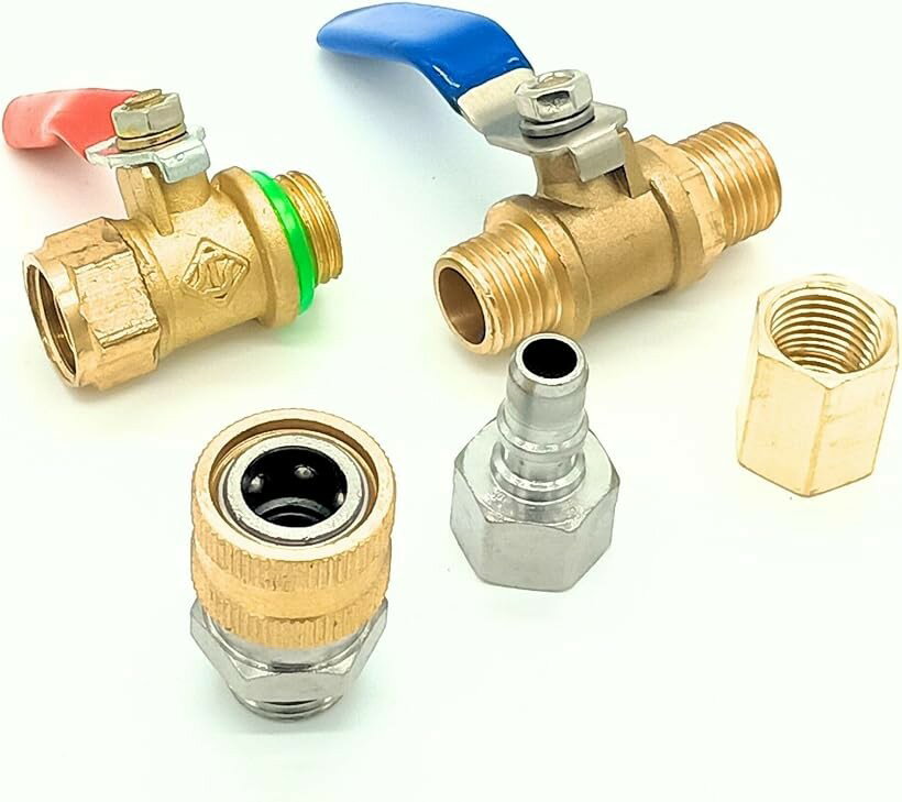morytrade ワンタッチカプラー ボールコック セット M14x1.5 ノズル用 G1/4 対応 噴霧 動噴 洗車 (シル..