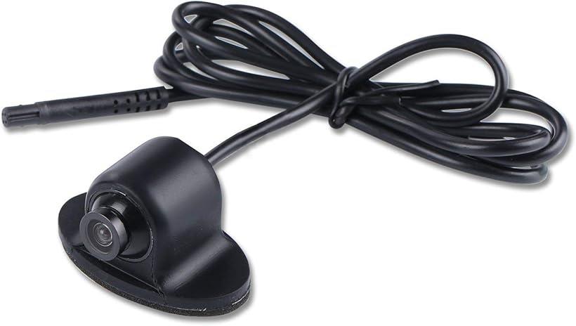 サイドカメラ フロント/バックカメラ兼用 穴開けなく 超小型 IP68防水 360角度回転可 正像・鏡像切替 ガイドライン有無切替対応 暗視機能 12V (ブラック)