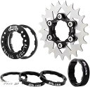 morytrade シングルスピード 変換キット コグ スペーサー スプロケット シマノフリー 対応 SSCX(ブラック, 21T)
