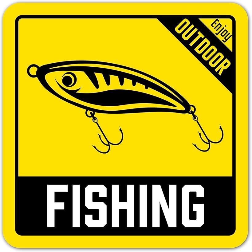 FISHING 釣りステッカー フィッシング キャンプ アウトドア用ステッカー シール W90mmxH90mm 車用 バイ..