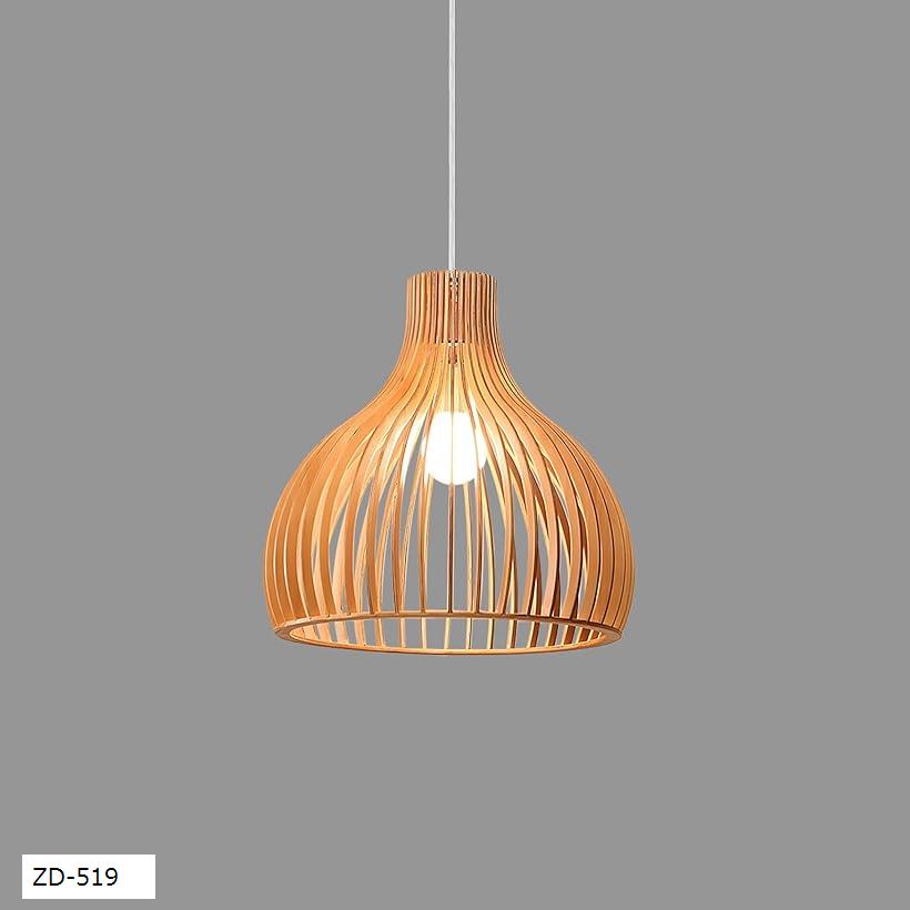 KY LEE ペンダントライト アジアン オニオン 照明 和風 和室 和モダン 天井照明 1灯ペンダント ランプ おしゃれ シーリング LED 照明器具 バリ バンブー 木 アジアン照明 (ZD-519)