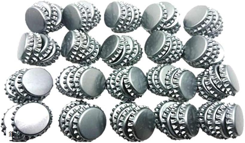 王冠 ビール 瓶 蓋 瓶の蓋 100個 ふた 密封 炭酸 抜け 防止 ビールキット 瓶の蓋のみ(銀)