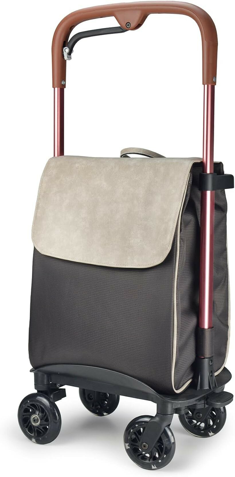Rakuten - ショッピングキャリー ショッピングカート 横押し 軽量 コンパクト 大容量40L アルミ製 4輪静音キャスター CP-F00R (赤フレーム)