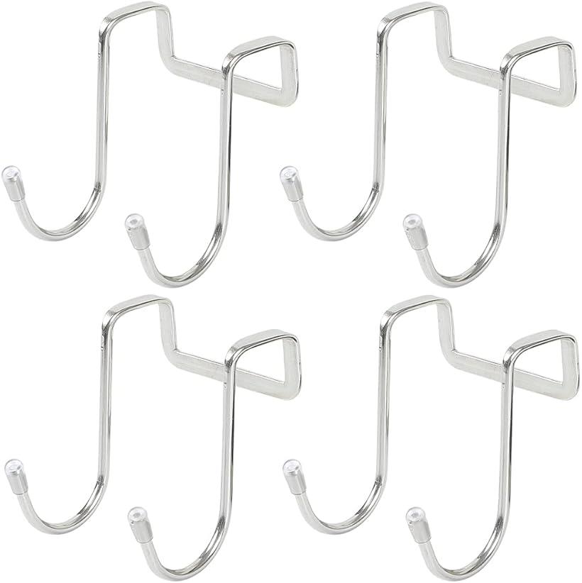 ドアフック キャビネット 4個入 引き出し 扉 引っ掛け 穴不要 キッチン ステンレス製 (シルバー)