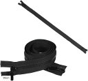 AllBright ファスナー ジッパー チャック ハンドメイド ポーチ 開きファスナー 両開き 衣類 2本セット(ブラック, 90cm)