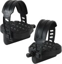 AllBright エアロバイク ペダル エクササイズ フィットネス トレーニング スピンバイク 修理 交換 左右セット(ブラック, 幅 10 x 長さ 11 x 高さ 2cm)(4)