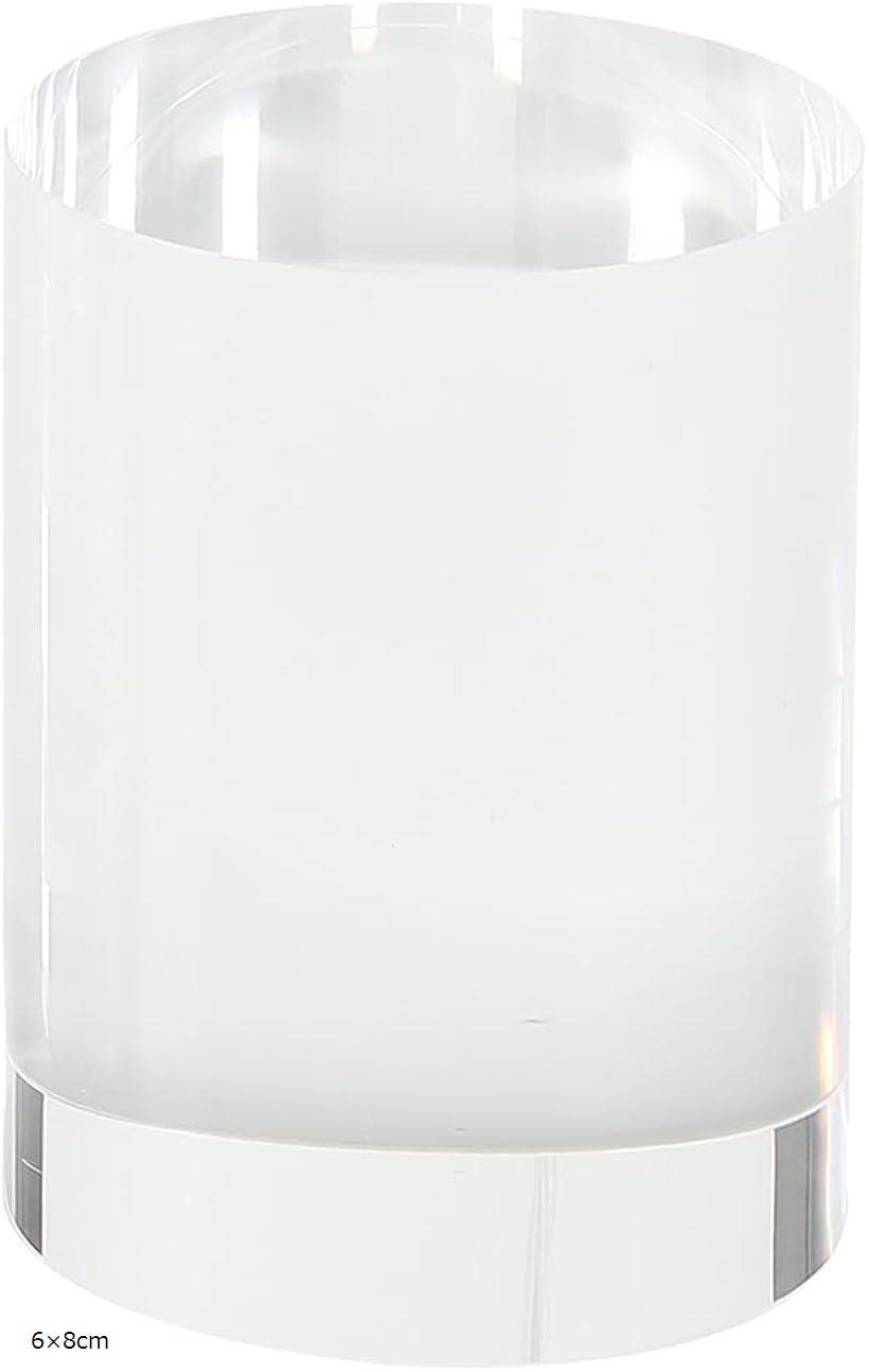 アクリルベース 円柱 透明 立体 ディスプレイ 撮影 演出 インテリア 化粧品 アクセサリー (クリア, 6x8..