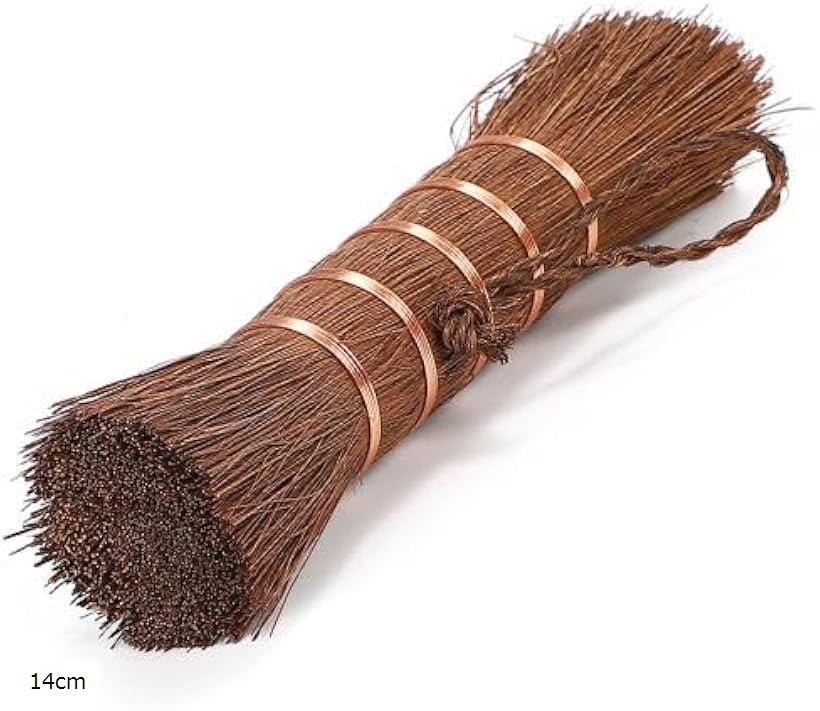 しゅろたわし 棕櫚たわし 鉄フライパン 鉄鍋 せいろ 棒たわし キッチン ブラシ 天然素材 14cm (ブラウ..