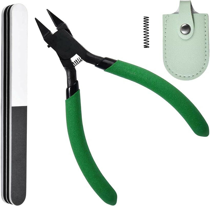 模型用 ニッパー 薄刃 精密 プラスチック専用 ゲートカット 片刃 4.3インチ 55鋼 滑り止め プラモデル..