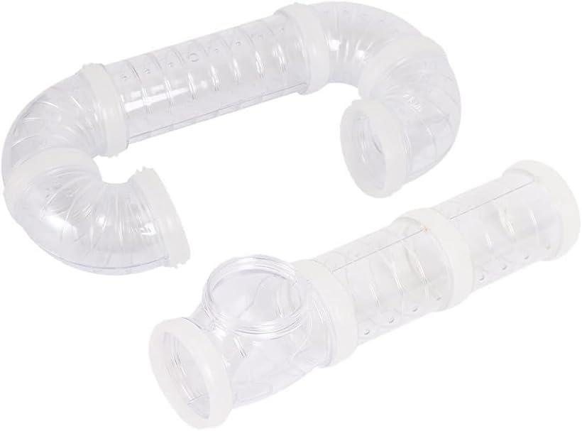 ハムスタートンネル ペット用トンネル パイプライン 小動物ペット モルモット チューブ 接続 通気 (クリア)