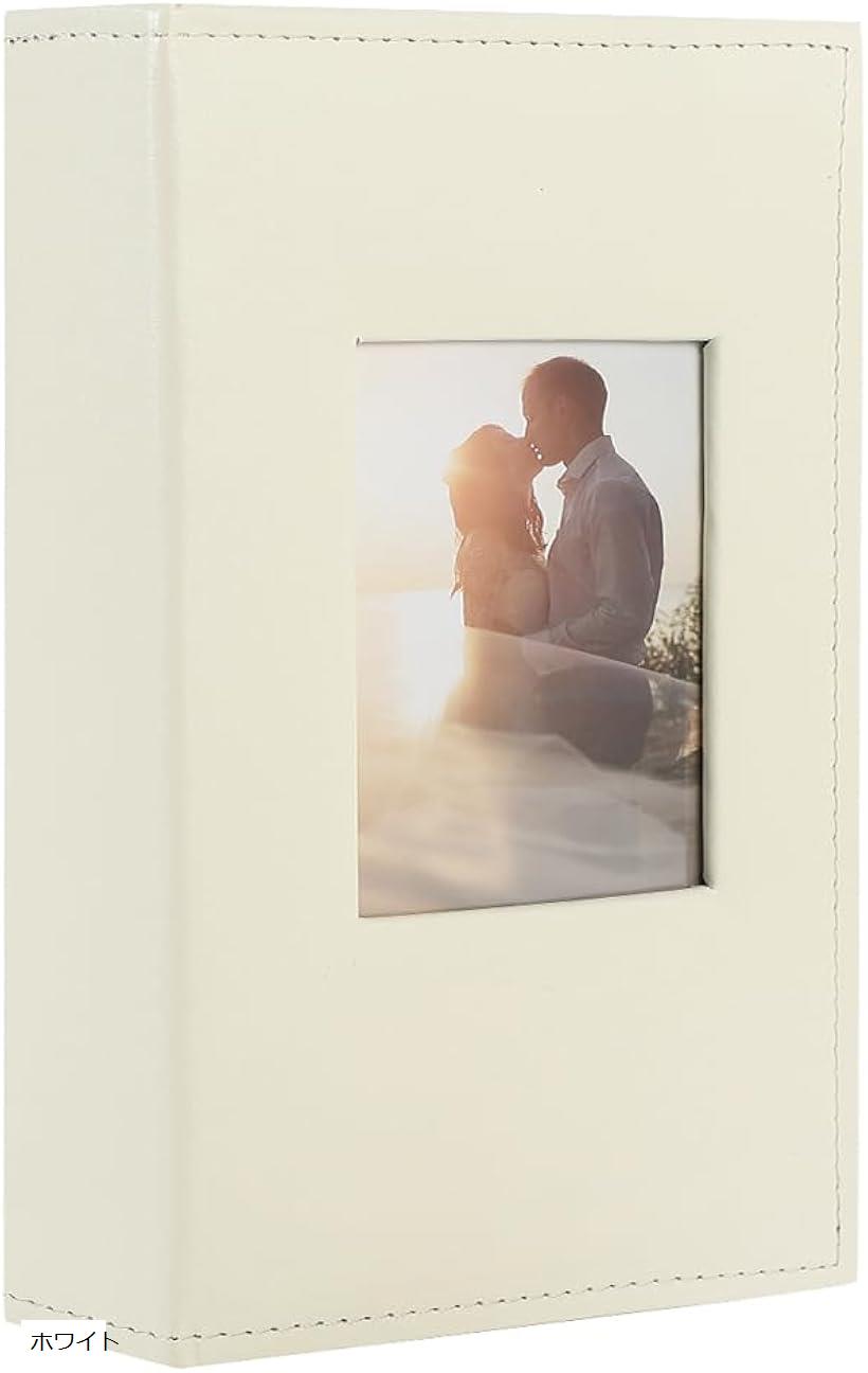 互換品 アルバム 写真 フォトアルバム ポケット L判 300枚 おしゃれ プレゼント ギフト 記念 家族(ホワイト)