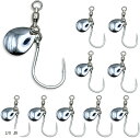 コロラドブレード ブレードジギング用 フック スイベル付き サワラ 太刀魚 スズキ ブレードジグ アシストフック 10個セット (シルバー, 2/0)