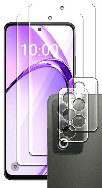 RISE 2枚＋2枚 フィルム OPPO A3 5G ガラスフィルム カメラフィルム レンズフィルム レンズ保護ガラス レンズカバー 保護フィルム 強化 高透過 高光沢 日本製 旭硝子 0.26mm 硬度10H 2.5Dラウンドエッジ 3D