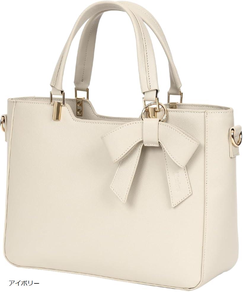 ハンドバッグ レディース ショルダーバッグ 2way 斜めがけ オケージョンバッグ セレモニーバッグ ミニトートバッグ (アイボリー)