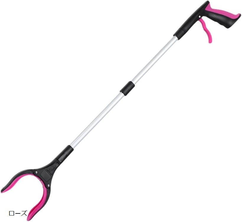 介護用 リーチャー マジックハンド つかみ棒 しゃがまずに取れる 折りたたみ式 軽量 磁石付き 高齢者 妊娠中 入院 快適サポート 便利グッズ 多用途 掃除 小物拾い 強力 おもちゃ 長い 伸縮 ロング (ローズ, 83cm)