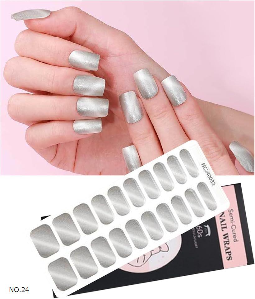 1級ネイリスト監修 ジェルネイルシール 硬化タイプ 貼るだけ セルフネイル (NO.24)