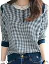 エリクシオ ニット トップス レディース 千鳥格子 薄手 長袖 ラウンドネック 金ボタン きれいめ 上品 おしゃれ 通勤 オフィスカジュアル 春 秋(ブルー, ...