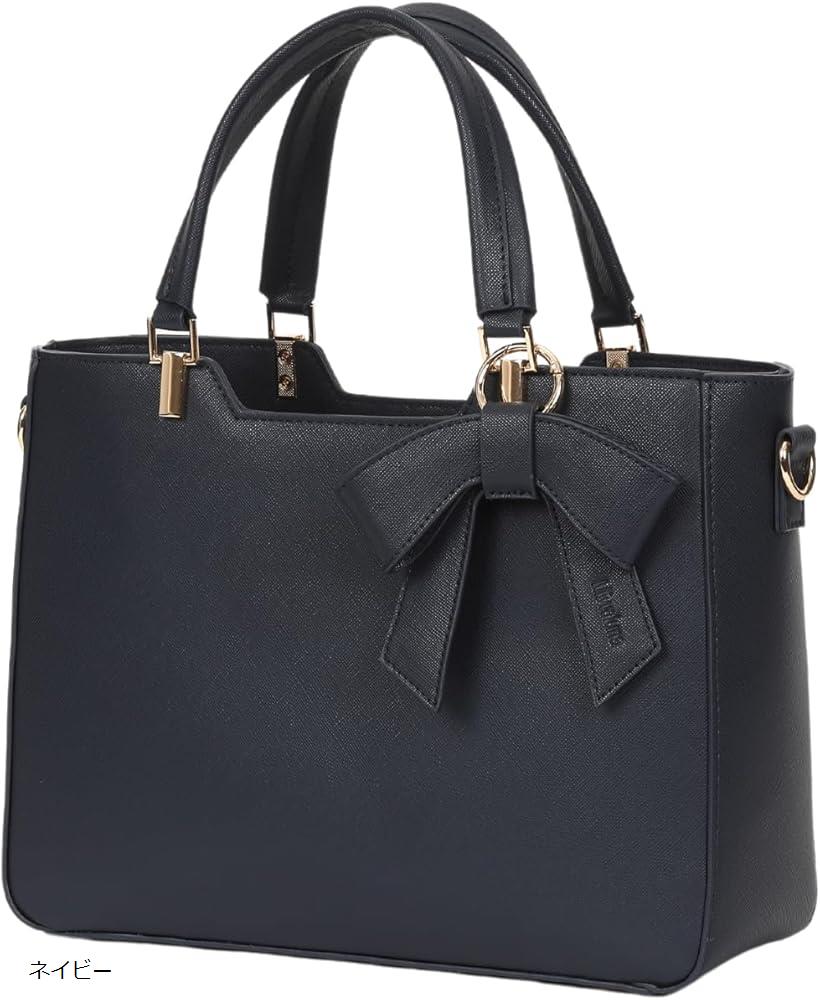 ハンドバッグ レディース ショルダーバッグ 2way 斜めがけ オケージョンバッグ セレモニーバッグ ミニトートバッグ (ネイビー)...