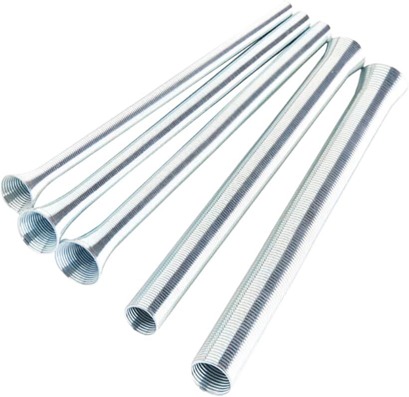 パイプベンダー スプリングベンダー チューブベンダー 被覆銅管 エアコン 5本セット (シルバー)