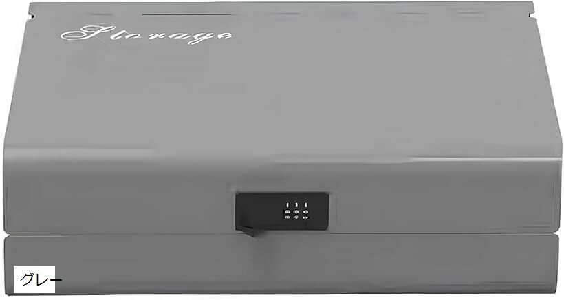 金庫 ダイヤル式 収納ボックス 暗証番号 A4 角型2号封筒収納 書類収納 スチール製 盗難防止 安心保管 大容量 北欧 シンプル 家庭用 オフィス用 (グレー, 36.8x27x10cm)