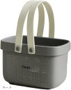 良品ラボ バスケット 洗面用具 風呂 手提げ かご ランドリー シャワー 水切り 洗面所 温泉 銭湯 スパ バスルーム 1個(グレー, 小)