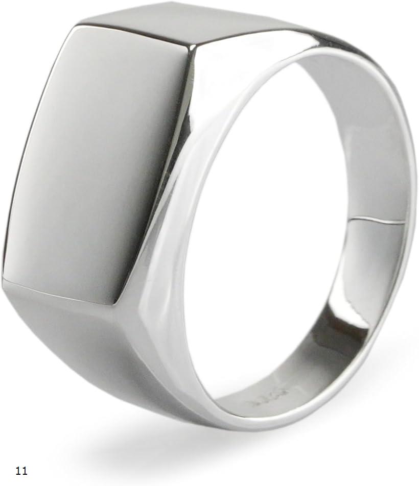 sv925 印台 リング メンズ シルバー 指輪 シグネットリング 人気 スターリングシルバー シルバーリング レディース 18 (シルバー)