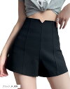 Vカット ハイ ウエスト ショート パンツ ホット ズボン ボトムス シンプル 無地 カジュアル レディース 可愛い おでかけ 冬 きれいめ ハーフ 韓国 風 ...