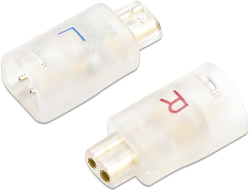 IE80 QDCコネクタ 変換 変換コネクタ イヤホンジャック オス- メスSennheiser用 IE80・IE8・IE8iなどに適合する 2個セット (ホワイト, IE80（オス）to QDCコネクタ（メス）)