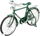 自転車 ミニチュア レトロ フィギュア ジオラマ 模型 完成品 合金 1/10(グリーン, 17.8cmx10.5cm)