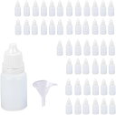 ドロッパーボトル 詰め替え 50個 セット 点眼容器 液体 小分けボトル スポイト 10ml 透明 漏斗付き(半透明)(3)