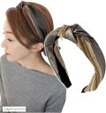 カチューシャ ヘアバンド PUレザー バイカラー ツイスト 幅広 ワイド クロス バンダナ(シルバーxベージュ)