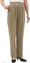 シニア レディース パンツ ズボン 伸びる ゴム 夏 さらさら 股下 60cm 882(ベージュ, 4L)
