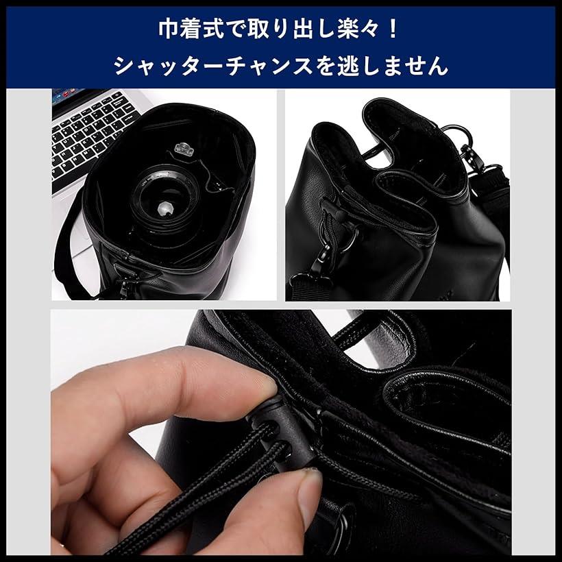 カメラバッグ 巾着 ショルダー カメラポーチ カメラ収納 カメラケース ミラーレス ...