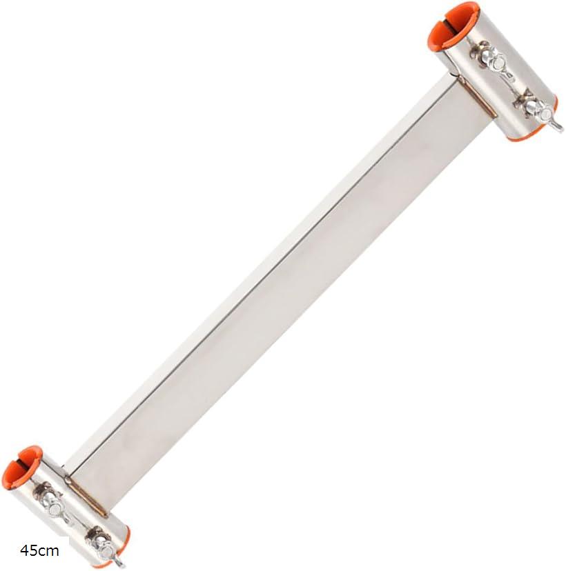 多機能 パラソル 固定 ホルダー スタンド ステンレス 釣り 台 ロッド 竿 立て ポール 金具(シルバー, 45cm)