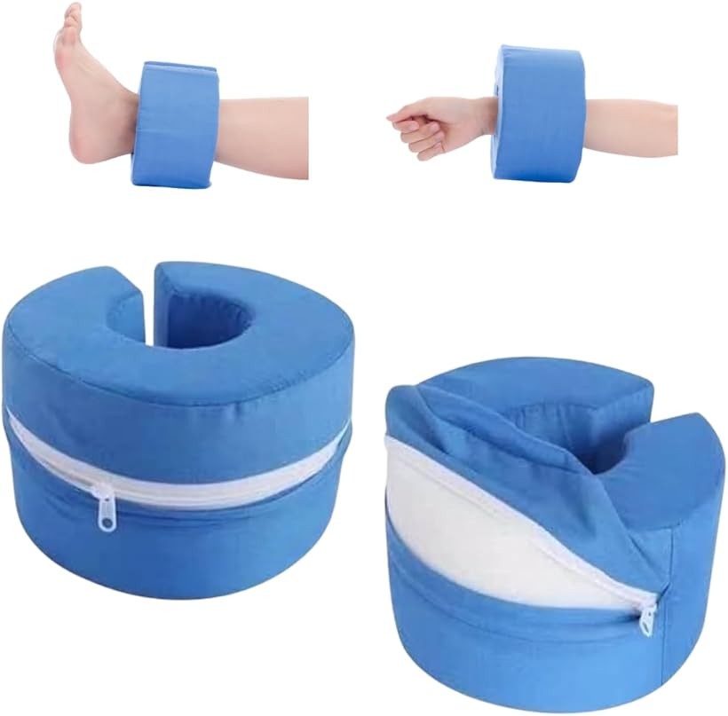 クッション 介護 C型 寝返り 低反発 手首 足首 寝たきり 介助 2個セット (ブルー, レギュラー)