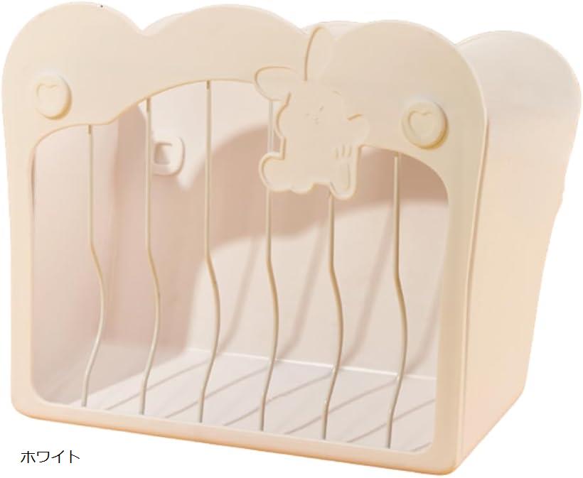 うさぎ チモシー入れ 牧草入れ フィーダー 大容量 外付け (ホワイト)