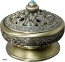 蓋付き 合金製 香炉 香炉皿 香道 アロマ(青銅色)