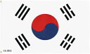 国旗 世界国旗 ハトメ式 フラッグ スポーツ 観戦 応援グッズ 運動会(08.韓国, 90x150cm)