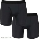 ボクサーパンツ メンズ 2枚セット 冷感 DRY ストレッチ ひんやり COOL アンダーウエア 下着 前開き 吸水速乾 通気性(黒+黒2枚セット, M)(4)