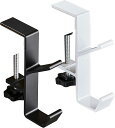 バッグハンガー テーブルフック カバン掛け 2個セット ネジ固定 机 デスク 棚(ブラック+ホワイト)