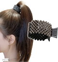 ヘアクロー クリップ ラインストーン ビジュー ポニーホルダー 髪留め 髪飾り フォーマル(ブラックA)