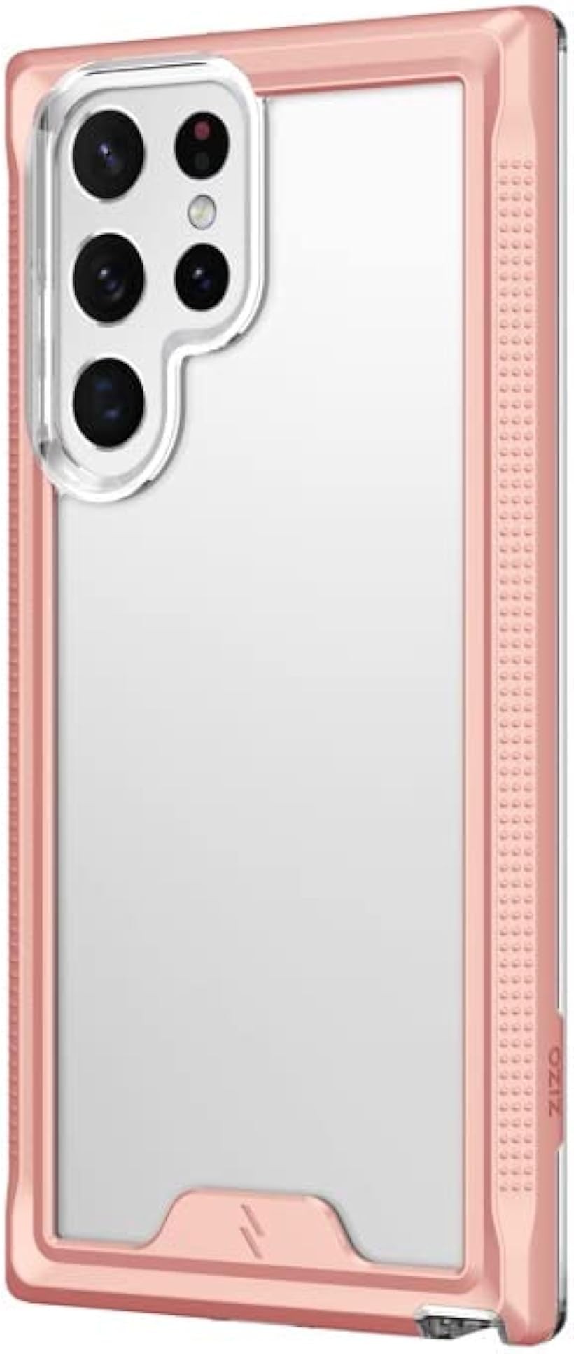 Galaxy S22 Ultra 2022 ケース カバー 耐衝撃 衝撃吸収 米軍MIL規格 強化ガラス保護フィルム 指紋認証非対応付属 ハイブリッド ポリカーボネイト TPU ION シリーズ (ローズ・ゴールド)