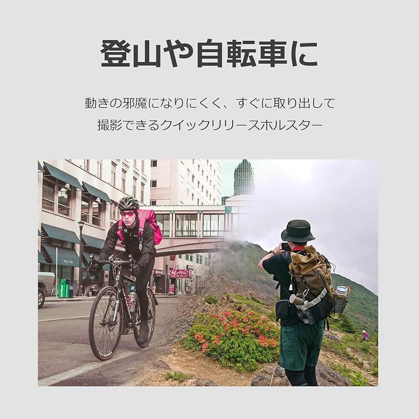 カメラホルスター 一眼レフ リュック 固定 マウント クイックリリース 着脱 ホルダー 縦用 クリップ (ブラック)