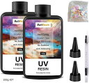 レジン液 キット UVレジン液 大容量 ハードタイプ LED対応 高い透明度 急速硬化 黄変なし 低刺激 DIY レジンアート(クリア(オープナー+尖口キャップ...