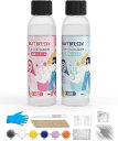 スクイーズ レジン セット 4oz+4ozスクイーズレジン スターターキット 1:1 体積比ミックス 手作り DIY 減圧贈り物 子供 大人 原液 手芸 日本語の説明書(クリア)