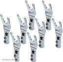 MONOSTORE Yラグ端子 スピーカー オーディオ 銅 Y端子 8mm 金メッキ ロジウムメッキ スペードプラグ(ロジウムメッキ8個)