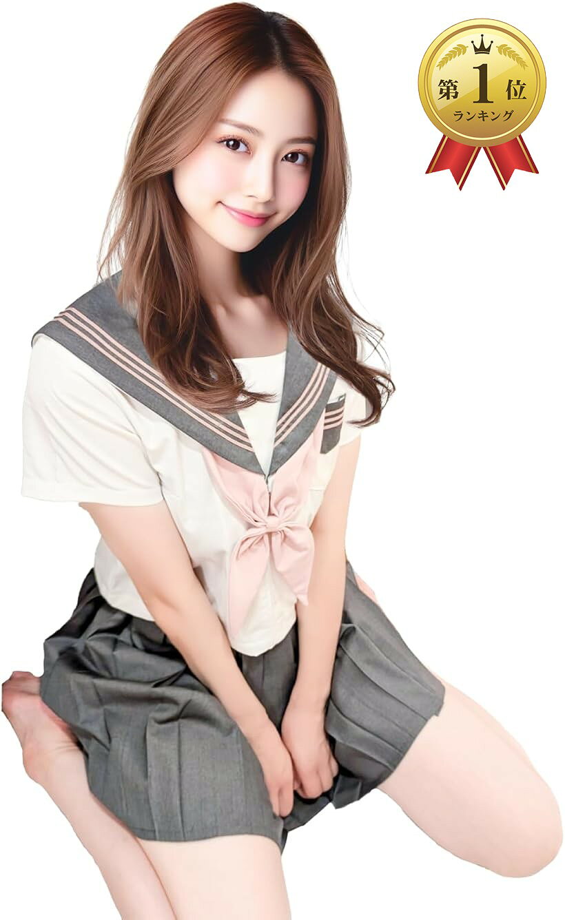 【楽天ランキング1位入賞】セーラー服 制服 豪華フルセット 半袖 女子高生 JK制服 コスプレ衣装 (ピンク, M)